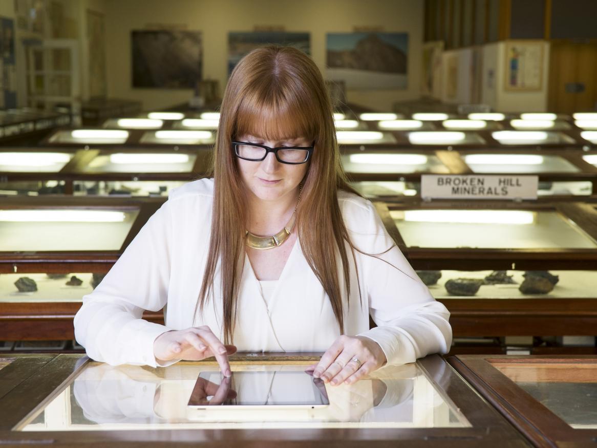 Researcher with tablet