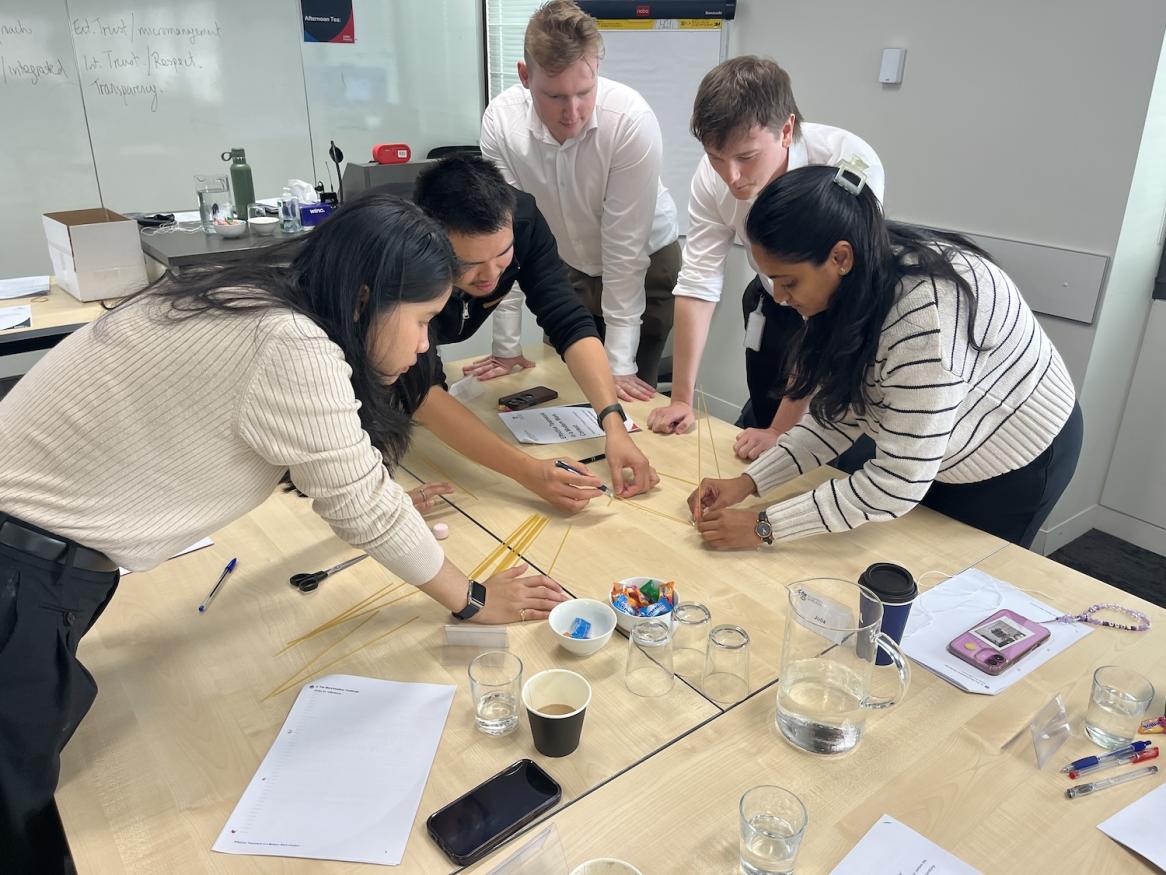 Participants engaging in a group activity. 