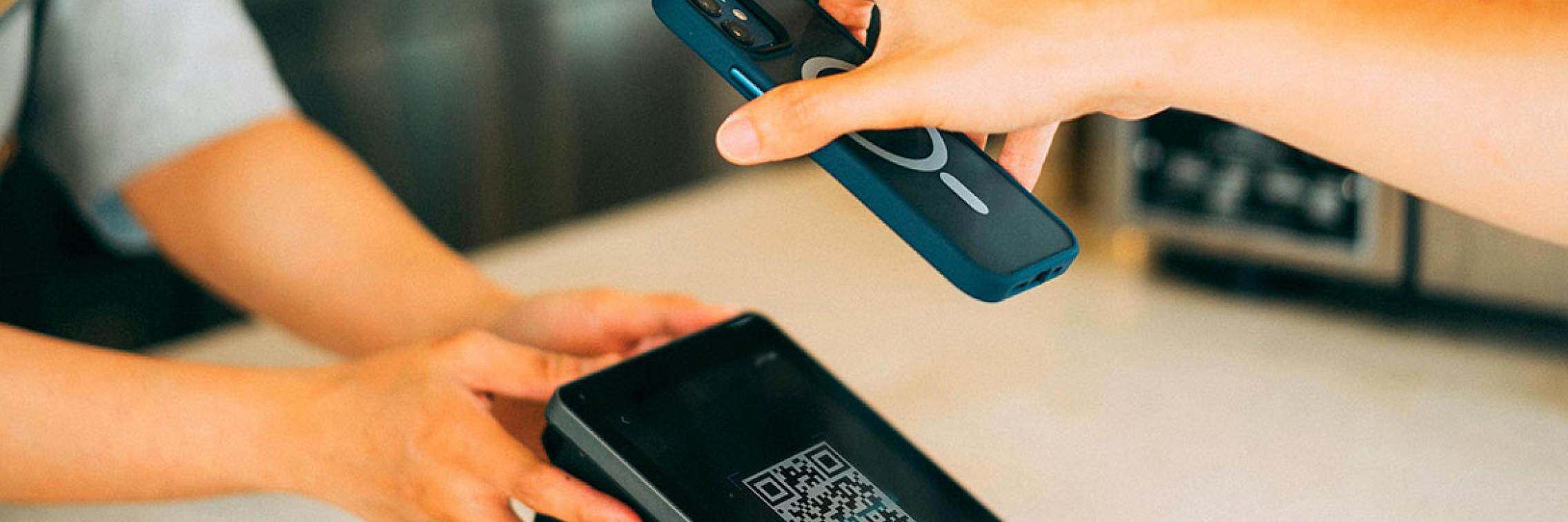 A cashless payment via mobile phone