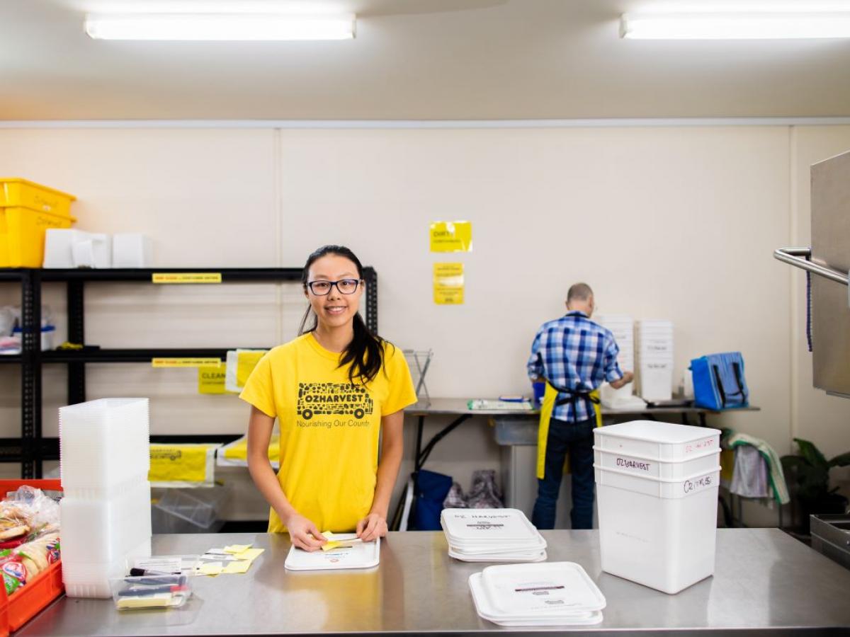 A woman volunteers at Ozharvest